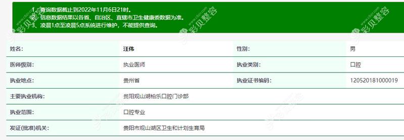 汪偉 貴陽柏樂口腔門診部