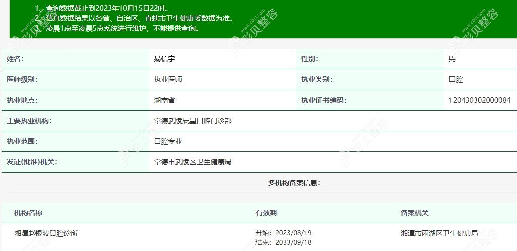 易信宇 常德辰星口腔門(mén)診部